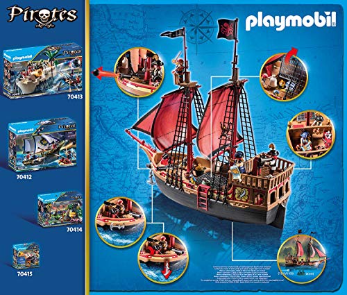 Playmobil - Pirates Playset Barco Pirata Calavera, Multicolor (70411)