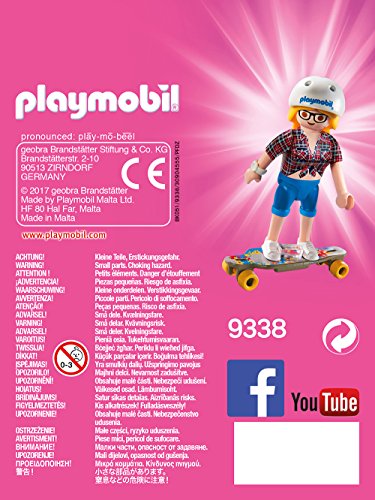 Playmobil Playmofriends- Adolescente con Patineta Muñecos y Figuras, Multicolor, 3,5 x 16 x 12 cm (Playmobil 9338)