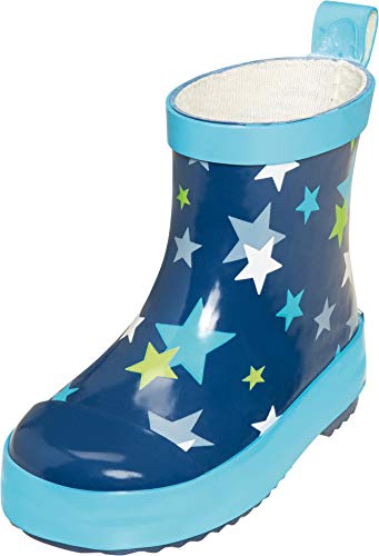 Playshoes Bota de Agua Estrellas, Botas de Goma de Caucho Natural Unisex Niños, Azul (Blau 7), 20 EU