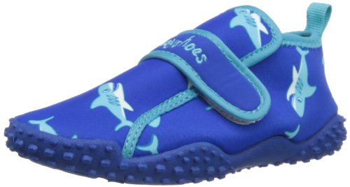 Playshoes Zapatillas de Playa con protección UV Tiburón, Zapatos de Agua Unisex Niños, Azul (Blau 7), 22/23 EU