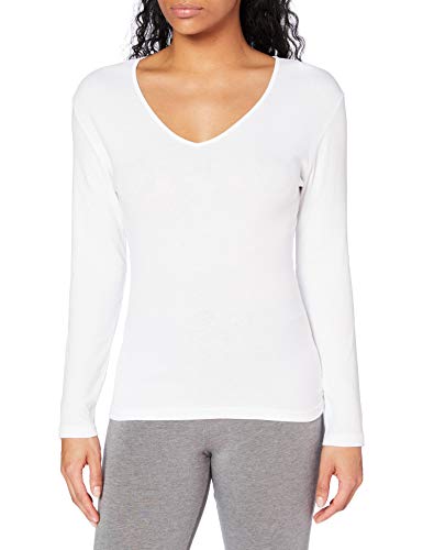 Playtex Camiseta M/L 100% algodón térmica Camiseta, Mujer, Blanco (Blanco 000), 40 (Tamaño del Fabricante:M)