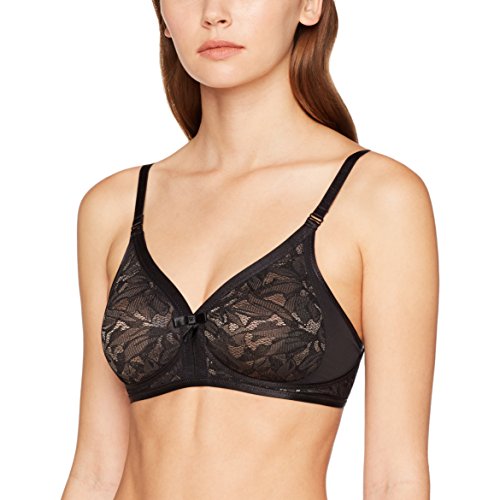 Playtex Ideal Beauty Lace, Sujetador de Encaje Sin Aros para Mujer, Negro (Black Grey), 100B (Talla del Fabricante: 38B)