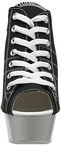 Pleaser DELIGHT-600SK-01 Blk Canvas/Neon White UK 9 (EU 42)