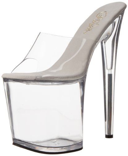 Pleaser Flamingo-801 - Zapatos de vestir de sintético para mujer, color Transparente (Transparent (Clr/Clr)), talla 35 EU