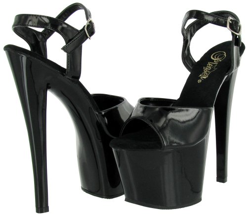 Pleaser SKY-309, Plateau. para Mujer, Vernis/Noir, 36 EU