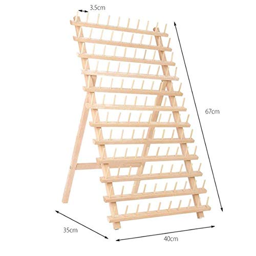 Plegables Madera Hilo Rack Soporte, 120 Bobina Piña Canillas Carretes Organizador, Soporte de Pared Máquina Coser Bordado Técnica Acolchado Almacenamiento Manualidades Costura Herramientas