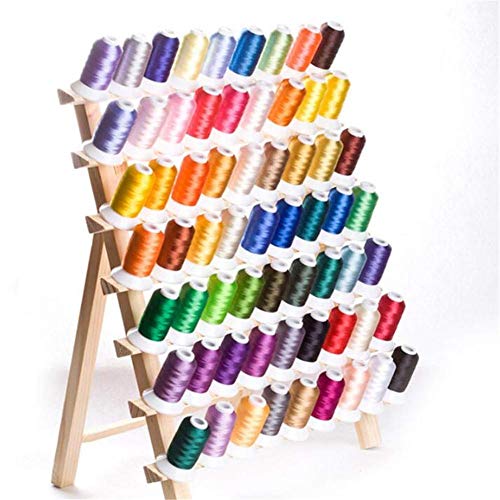 Plegables Madera Hilo Rack Soporte, 120 Bobina Piña Canillas Carretes Organizador, Soporte de Pared Máquina Coser Bordado Técnica Acolchado Almacenamiento Manualidades Costura Herramientas