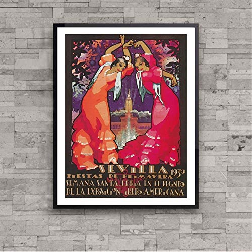 PLjVU Cartel de Viaje Vintage de Sevilla España y Festival de impresión España Pared Arte Lienzo Pintura Imagen Sala de Estar decoración del hogar-Sin marco40x50cm PLjVU Cartel de Viaje Vintage de Sevilla España y Festival de impresión España Pared Arte Lienzo Pintura Imagen Sala de Estar decoración del hogar-Sin marco40x50cm