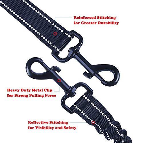 Plomo doble para perros,correa para perro doble Reflexivo Bungee absorbe impactos 360°Sin enredo para dos perros para caminar/entrenamiento con extra adiestrador de perros y bolsa de basura y colector Plomo doble para perros,correa para perro doble Reflexivo Bungee absorbe impactos 360°Sin enredo para dos perros para caminar/entrenamiento con extra adiestrador de perros y bolsa de basura y colector