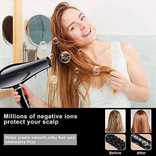 PluieSolei Secador Pelo Profesional Iónico con Difusor,Secadores Pelo Profesionales Ionicos Peluqueria,Secador de Pelo Profesional Cabello Rizado Ionico(3000W)