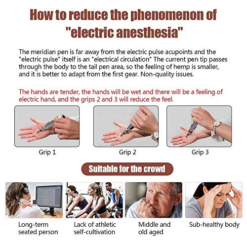Pluma electrónica de acupuntura, máquina de acupuntura de meridianos eléctricos Instrumento de terapia magnética Meridian Energy Pen Masajeador Alivio Herramientas para el dolor