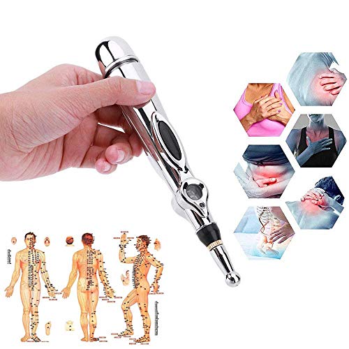 Pluma electrónica de acupuntura, máquina de acupuntura de meridianos eléctricos Instrumento de terapia magnética Meridian Energy Pen Masajeador Alivio Herramientas para el dolor