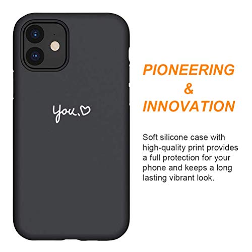 Pnakqil Funda iPhone 11 Negra Silicona con Dibujos Fun Diseño Ultrafina y Ligero Flexible Suave Carcasa Antigolpes Gel TPU Goma Bumper Protectora Piel Case Cover para Apple iPhone 11, Iniciales