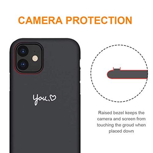 Pnakqil Funda iPhone 11 Negra Silicona con Dibujos Fun Diseño Ultrafina y Ligero Flexible Suave Carcasa Antigolpes Gel TPU Goma Bumper Protectora Piel Case Cover para Apple iPhone 11, Iniciales