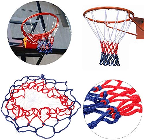 pnxq88 Canasta de Baloncesto, 50cm 13 Aros Polipropileno Canasta de Baloncesto, Interior/Exterior Profesional Canasta de Baloncesto Todo Clima Resistente Red - Blanco y Rojo, Free Size