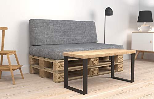 POKAR Pata de Mesa de Acero, Marcos Cuadrados Estilo Industrial DIY para Café, Mesas de la Sala de Star, Patas Metálicas de la Encimera para Muebles, 60x72 cm, Conjunto de 2, Negro