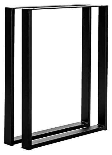 POKAR Pata de Mesa de Acero, Marcos Cuadrados Estilo Industrial DIY para Café, Mesas de la Sala de Star, Patas Metálicas de la Encimera para Muebles, 60x72 cm, Conjunto de 2, Negro