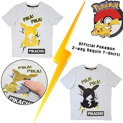 Pokèmon Camiseta Lentejuelas Reversibles para Niños | Top De Algodón Gris De Pikachu En Lentejuelas Negras Y Doradas | Idea Regalo Niños Y Adolescentes (13/14 años) Pokèmon Camiseta Lentejuelas Reversibles para Niños | Top De Algodón Gris De Pikachu En Lentejuelas Negras Y Doradas | Idea Regalo Niños Y Adolescentes (13/14 años)