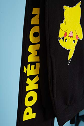 Pokèmon Chandal Niño, Pantalon Chandal Niño con Pikachu, Pantalones Negros Deporte Algodon 100%, Merchandising Oficial Regalos para Niños y Adolescentes Edad 4-14 Años (Negro, 13-14 Años)