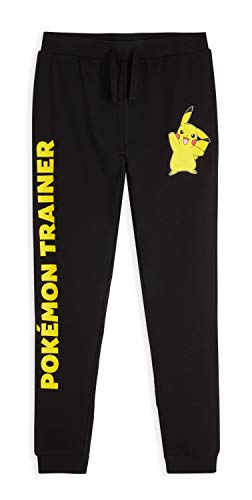 Pokèmon Chandal Niño, Pantalon Chandal Niño con Pikachu, Pantalones Negros Deporte Algodon 100%, Merchandising Oficial Regalos para Niños y Adolescentes Edad 4-14 Años (Negro, 13-14 Años)