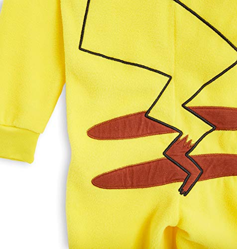 Pokèmon Pikachu Pijama Entero para Niños Niñas De Una Pieza, Cosplay, Pijama Animal Disfraz Go Capucha,Ropa de Dormir Invierno, Regalos para Chicos Chicas 4-14 Años (13-14 años)