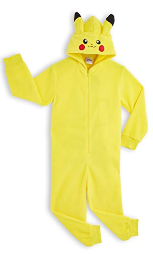 Pokèmon Pikachu Pijama Entero para Niños Niñas De Una Pieza, Cosplay, Pijama Animal Disfraz Go Capucha,Ropa de Dormir Invierno, Regalos para Chicos Chicas 4-14 Años (13-14 años)