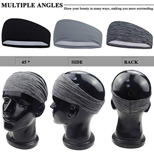 POKIENE Diademas Deportivas Anti Transpiración de 3 Piezas, Diadema Deportiva Elástica, Diadema Deportiva, Diademas Unisex Antideslizantes para Deporte, Yoga, Tenis, Fútbol - Rayas Gris Negro Gris POKIENE Diademas Deportivas Anti Transpiración de 3 Piezas, Diadema Deportiva Elástica, Diadema Deportiva, Diademas Unisex Antideslizantes para Deporte, Yoga, Tenis, Fútbol - Rayas Gris Negro Gris