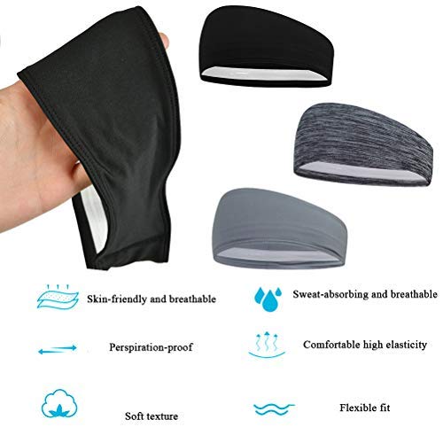 POKIENE Diademas Deportivas Anti Transpiración de 3 Piezas, Diadema Deportiva Elástica, Diadema Deportiva, Diademas Unisex Antideslizantes para Deporte, Yoga, Tenis, Fútbol - Rayas Gris Negro Gris POKIENE Diademas Deportivas Anti Transpiración de 3 Piezas, Diadema Deportiva Elástica, Diadema Deportiva, Diademas Unisex Antideslizantes para Deporte, Yoga, Tenis, Fútbol - Rayas Gris Negro Gris