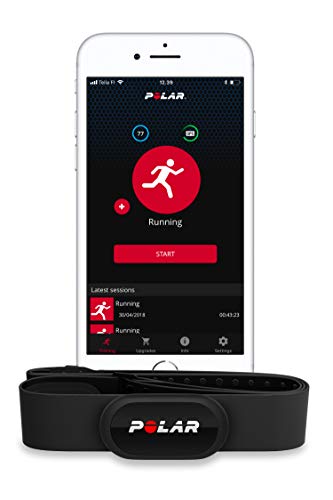 Polar H10 Sensor de frecuencia cardíaca - ANT+, Bluetooth, ECG resistente al agua con banda elastica pectoral - Gris Talla M/XXL