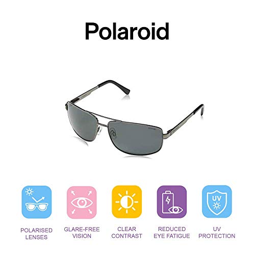 Polaroid P4314 Y2 A4X 63 Gafas de sol, Gris (Gun/Grey Polarized), Hombre