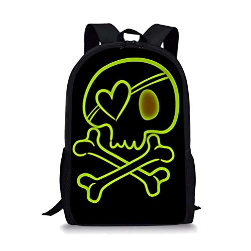 POLERO Mochila para niños con diseño de calaveras