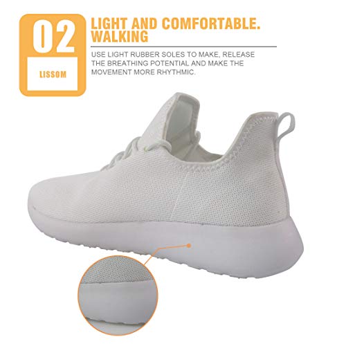 POLERO Nurse Zapatillas De Deporte Enfermera Zapatos Deportivos De Mujer Malla Transpirable Tenis para Correr Gimnasio al Aire Libre Casual Zapatos Planos para Caminar, Blanco, Talla 39