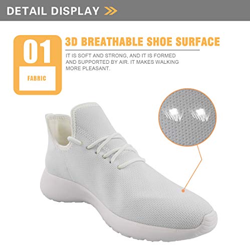 POLERO Nurse Zapatillas De Deporte Enfermera Zapatos Deportivos De Mujer Malla Transpirable Tenis para Correr Gimnasio al Aire Libre Casual Zapatos Planos para Caminar, Blanco, Talla 39