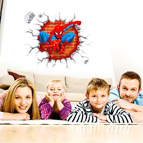 Polly Online 2PCS Pegatinas de Pared del Hombre araña Calcomanías de Spiderman Pegatinas de Pared 3D para la habitación de los niños