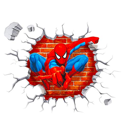 Polly Online 2PCS Pegatinas de Pared del Hombre araña Calcomanías de Spiderman Pegatinas de Pared 3D para la habitación de los niños