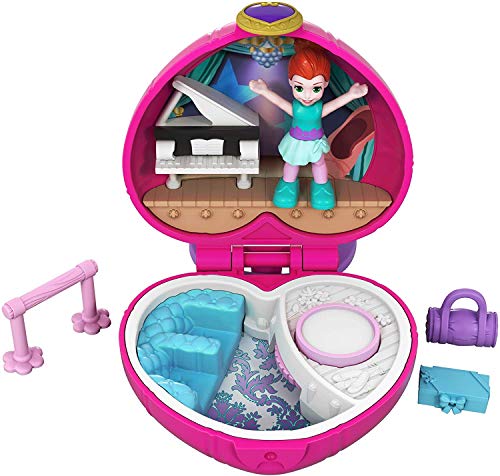 Polly Pocket Mini cofre espectáculo de ballet, muñeca con accesorios (Mattel FWN41)