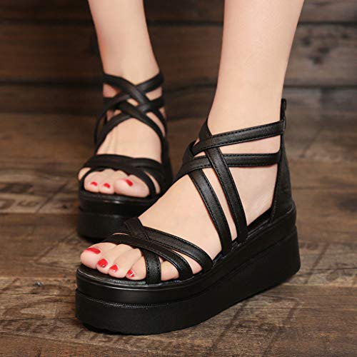 POLP Zapatos Planos Plataforma Sandalias Planas para Mujer Hebillas Correa de Hebilla Zapatos de tacón de Vestir Sandalias con Punta Abierta Chica Blanco Negro 35-40 POLP Zapatos Planos Plataforma Sandalias Planas para Mujer Hebillas Correa de Hebilla Zapatos de tacón de Vestir Sandalias con Punta Abierta Chica Blanco Negro 35-40