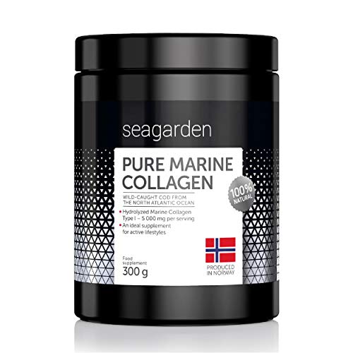 Polvo de colágeno marino puro noruego | Péptidos hidrolizados | de bacalao noruego, ártico y salvaje | Suplemento para la piel, cabello, uñas, tendones, ligamentos | 100% natural | 300 g