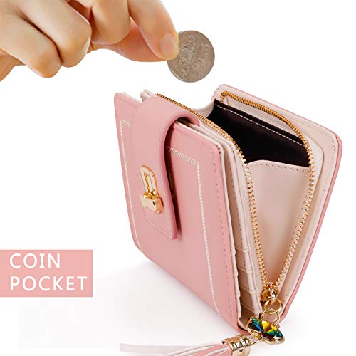 Pomelo Best Cartera Mujer RFID Bloqueo, Mujeres Monedero Pequeña con Bolsillo para Monedas y Piedras de Colores Colgante Pomelo Best Cartera Mujer RFID Bloqueo, Mujeres Monedero Pequeña con Bolsillo para Monedas y Piedras de Colores Colgante