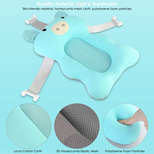 Ponacat Almohadilla de Soporte para Bañera de Recién Nacido Asiento de Cojín de Ducha Infantil de Malla Transpirable 3D Alfombra de Bañera Antideslizante Impermeable con Hebillas Ponacat Almohadilla de Soporte para Bañera de Recién Nacido Asiento de Cojín de Ducha Infantil de Malla Transpirable 3D Alfombra de Bañera Antideslizante Impermeable con Hebillas