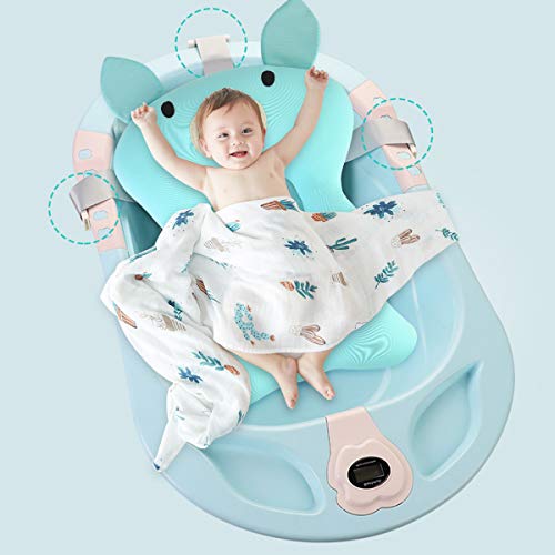 Ponacat Almohadilla de Soporte para Bañera de Recién Nacido Asiento de Cojín de Ducha Infantil de Malla Transpirable 3D Alfombra de Bañera Antideslizante Impermeable con Hebillas Ponacat Almohadilla de Soporte para Bañera de Recién Nacido Asiento de Cojín de Ducha Infantil de Malla Transpirable 3D Alfombra de Bañera Antideslizante Impermeable con Hebillas