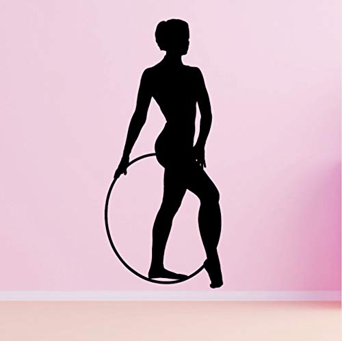 Ponana Gimnasia Rítmica Hoop Vinilo Pegatinas De Pared Decoración Para El Hogar Sala De Estar Extraíble Arte Tatuajes De Pared Dormitorio Elegante Para Niñas 26X60 Cm