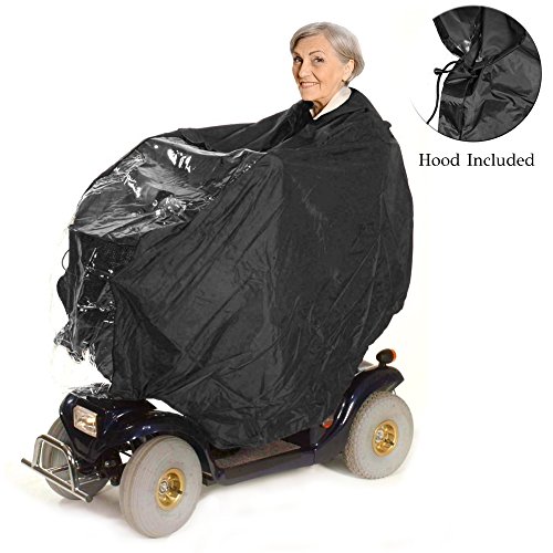 Poncho de Lluvia Universal para Scooter de Movilidad y Silla de Ruedas Eléctrica con Capucha y Panel Transparente - Impermeable, a Prueba de Viento y Ligero - Resistente, Durable y Fácil de Plegar.