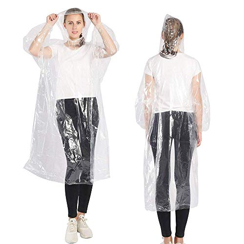 Poncho de Lluvia,Desechable Chubasquero con Capuchas y Mangas,No Hay Olor a Plástico para Hombre o Mujer,para Viajes,Picnic,Deportes,Senderismo Ciclismo y el Camino de Santiago.(8 Pack)