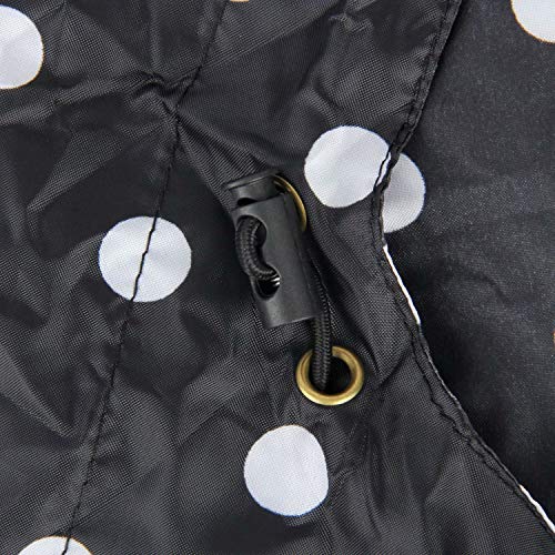 Poncho impermeable para mujer, con capucha, ligero y reutilizable Negro Lunares negros. Talla única Poncho impermeable para mujer, con capucha, ligero y reutilizable Negro Lunares negros. Talla única