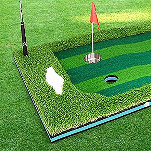 Poniendo esteras Golf Putting Mat Al Aire Libre Golf Putting Mat Professional Portáquido Práctica Mini Golf Trainer Putting Green con la bandeja de devolución Golf Golping Pad para uso doméstico