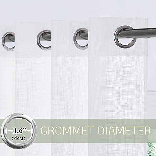 PONY DANCE Cortina Ventana Voile Visillo Blanco con Diseño Simple con Ollaos para Cuarto Habitación 254 CM x 240 CM, Blanco, 1 Panel PONY DANCE Cortina Ventana Voile Visillo Blanco con Diseño Simple con Ollaos para Cuarto Habitación 254 CM x 240 CM, Blanco, 1 Panel