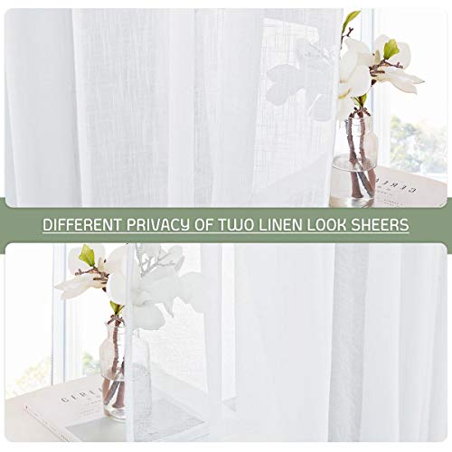 PONY DANCE Visillos Confeccionados Blancos - Cortinas Modernas Cortas para Ventanas Salón Dormitorio Infantil Juventil, 2 Paneles, 132 x 158 cm (An x L), Blanco