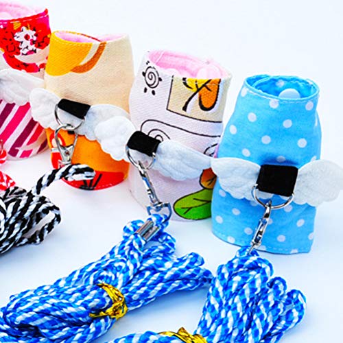POPETPOP - Arnés para mascotas pequeñas, chaleco de seguridad para caminar al aire libre, collar de tracción para hámster, conejo, cobaya, ardilla (azul) POPETPOP - Arnés para mascotas pequeñas, chaleco de seguridad para caminar al aire libre, collar de tracción para hámster, conejo, cobaya, ardilla (azul)