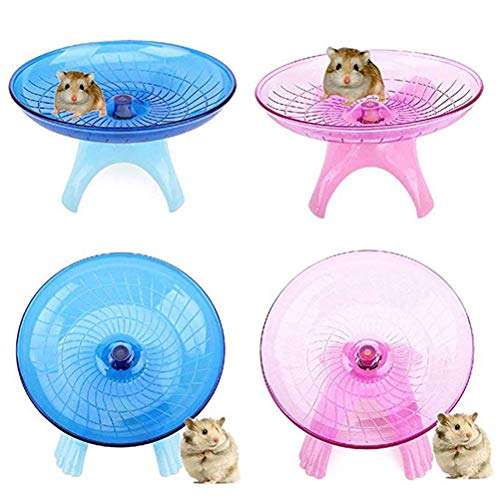 POPETPOP - Rueda de Ejercicio para Mascotas, diseño de Animales pequeños, Disco de plástico para hámsters, erizos, 1 Unidad (Rosa)